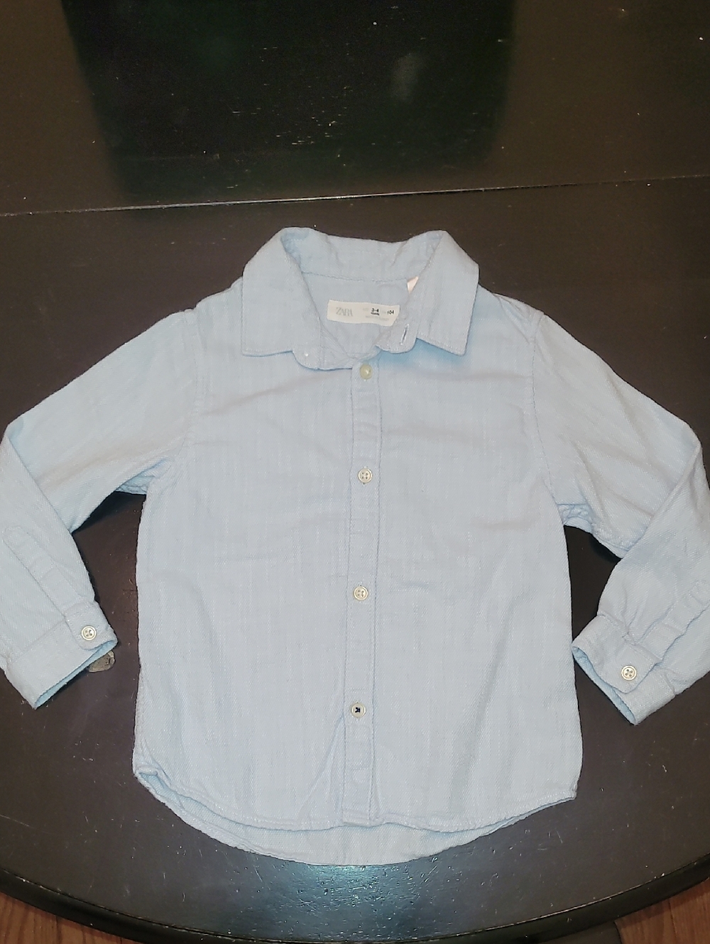 Zara 100% Cotton Light Blue Kids Button-Down Shirt